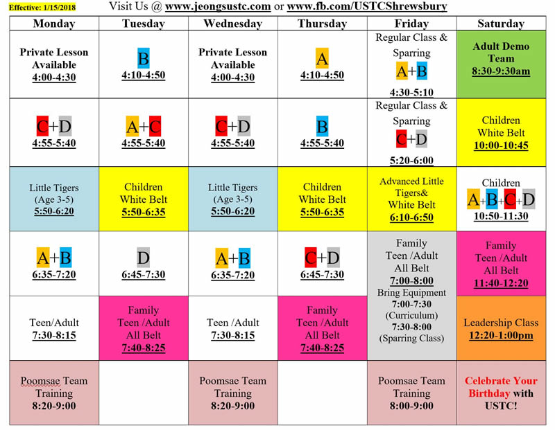 Shrewsbury Schedule